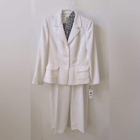 NWT Vintage White Collections for Le Suit 2 Piece Blazer and Pants Set - Picture 2 of 16